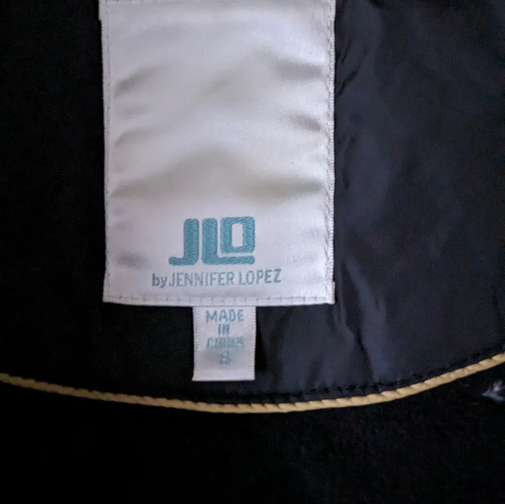Jennifer Lopez JLo quilted jacket black and cream size S - Picture 2 of 5